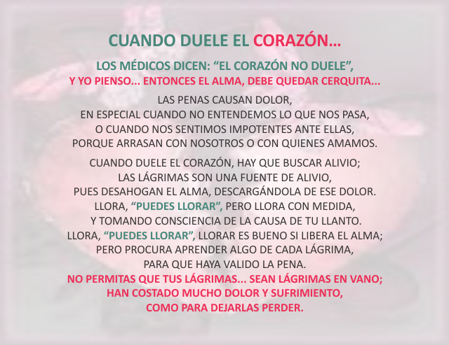 Cuando duele el corazón...